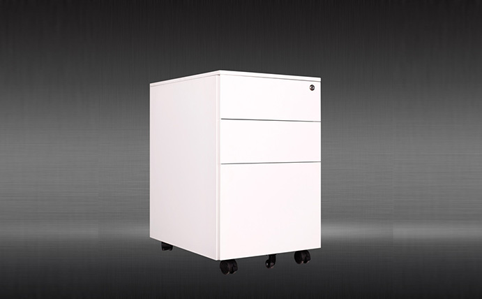 White movable cabinet 